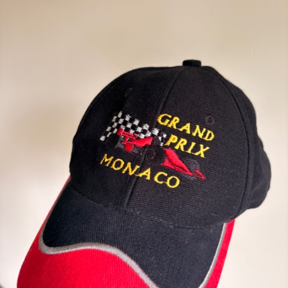Grand Prix Moncaco Baseball hat cap formula 1 racing embroided racecar black red - Picture 2 of 6